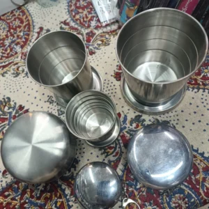 لیوان کشویی یا تاشو استیل ضدزنگ