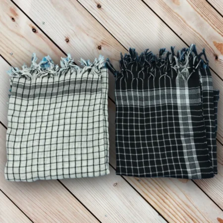 چفیه مشکی طرح بسیجی (نخی با کیفیت) چفیه سفید و مشکی عکس